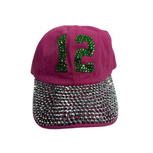 Seahawks Baseball Cap Pink With Rhinestones on Brim Green Number 12 Women